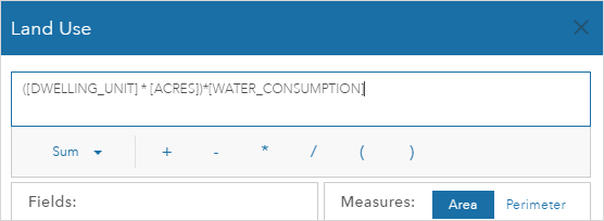 Gleichungs-Builder für Wasserverbrauchskennwerte