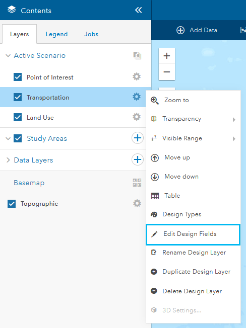 Option "Design-Felder bearbeiten"