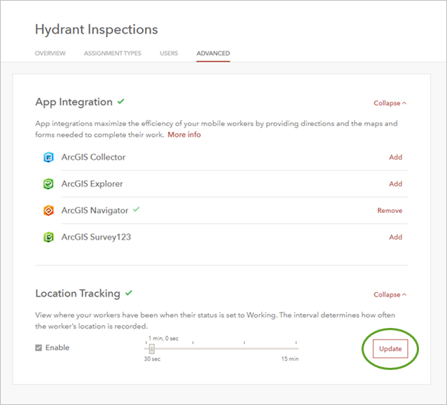 Aktualisierung auf der Registerkarte "Erweitert"